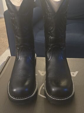 Ariat Black Leather Combat & Moto Boots